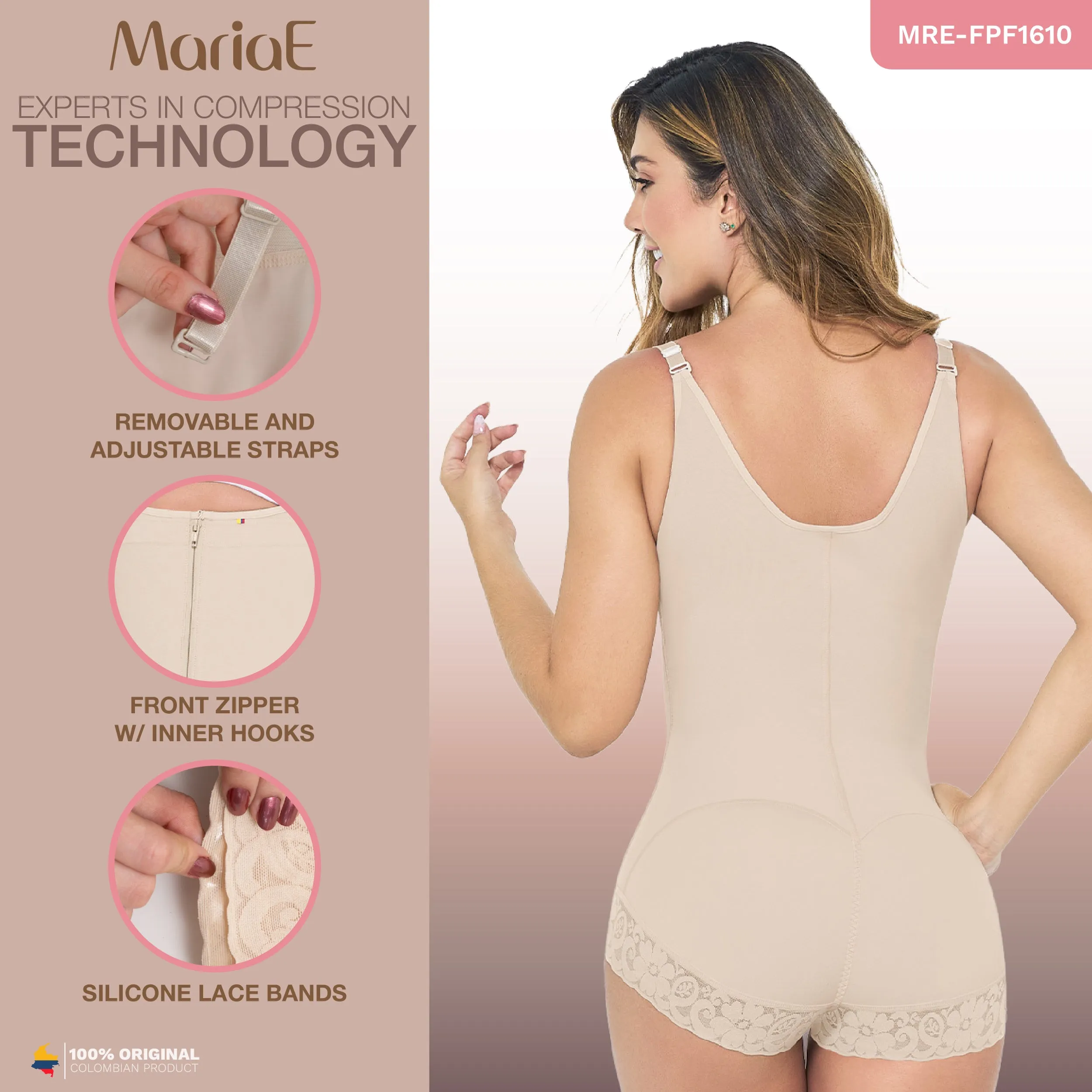 Pospartum Hiphugger Shapewear Bodysuit Fajas Colombianas MARIAE FPF1610