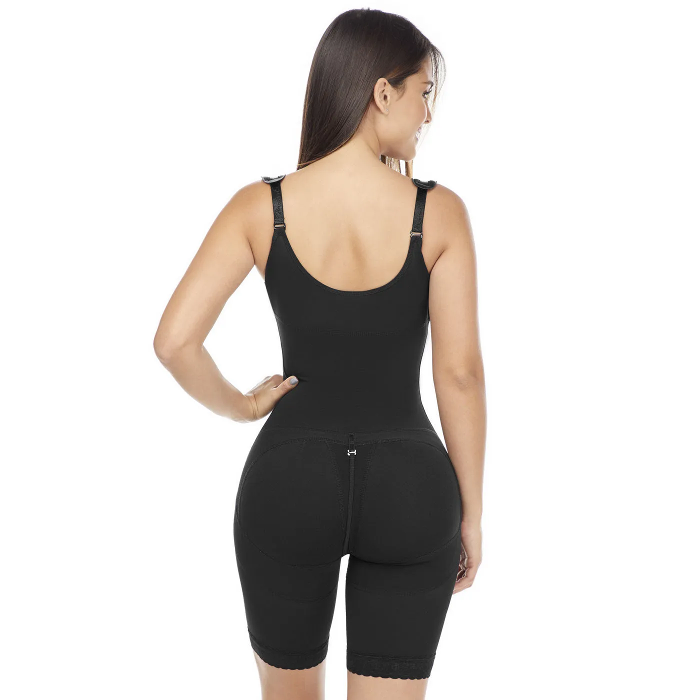 Post-Surgery BBL and Liposuction Faja with High Compression, Open Bust, & Mid-Thigh Length MariaE 9182
