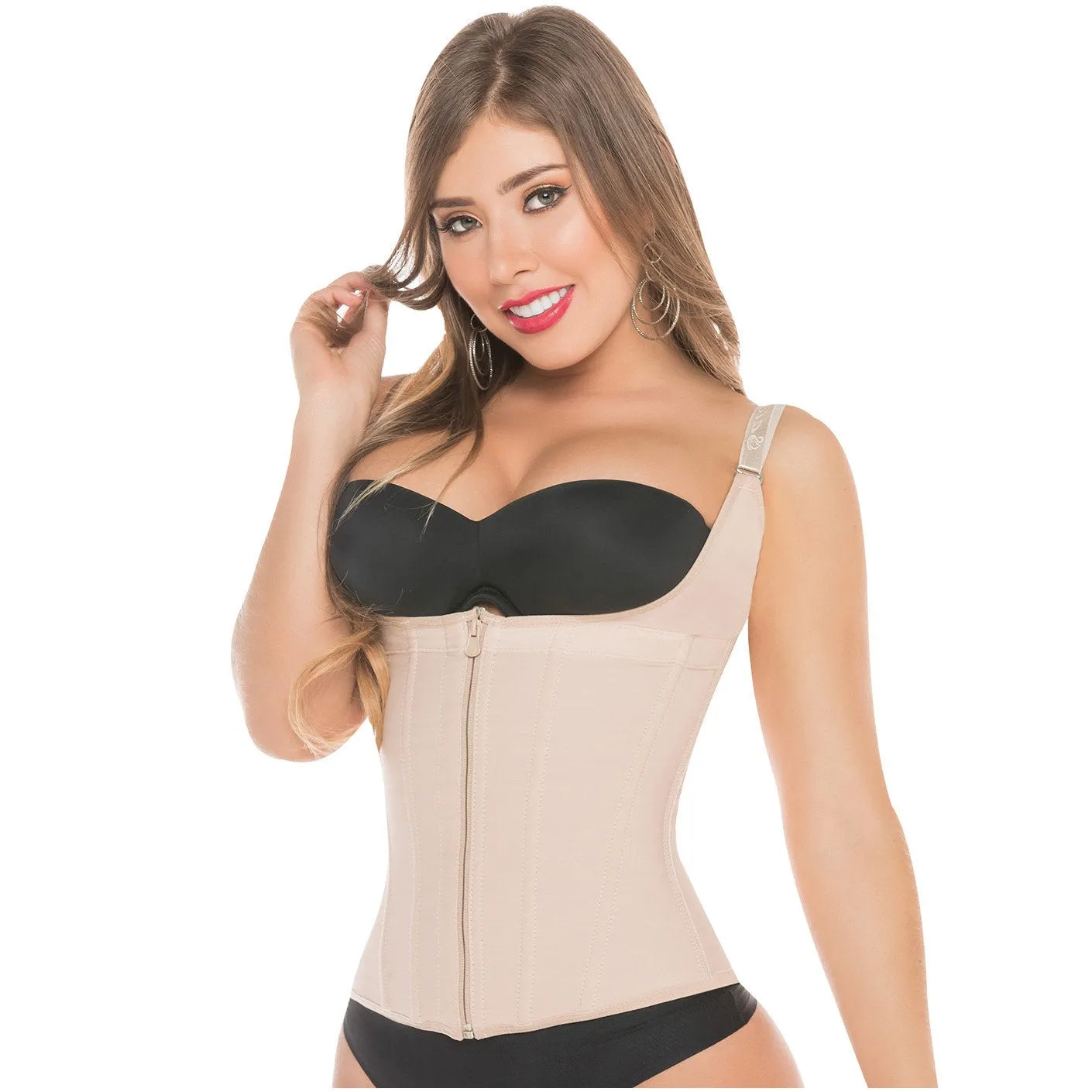 Postpartum Natural-birth and Everyday Shapewear Inner Hooks, Adjustable Straps, Medium Compression Fajas Salome 0313