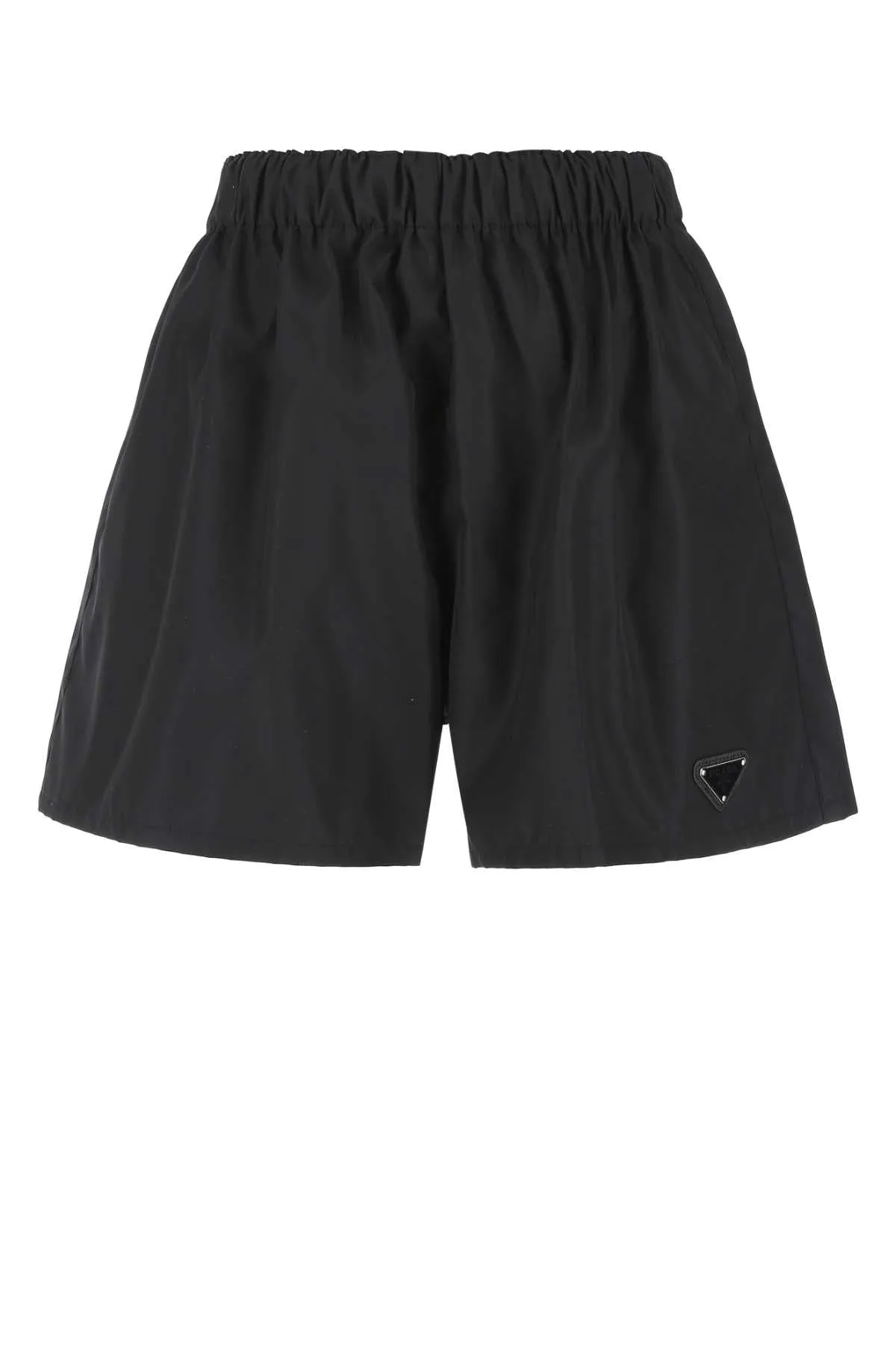 Prada Logo Plaque High Waist Shorts