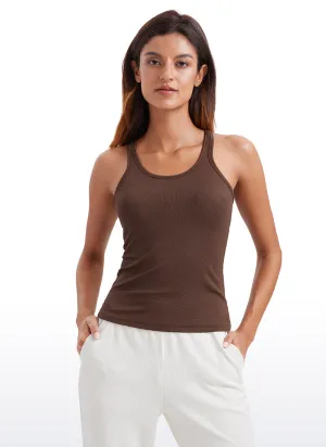 Ribbed Modal Waist Length Racerback Tanks