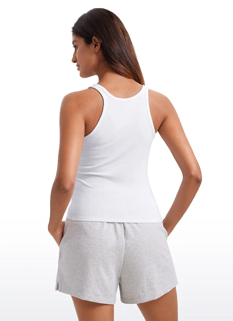 Ribbed Modal Waist Length Racerback Tanks