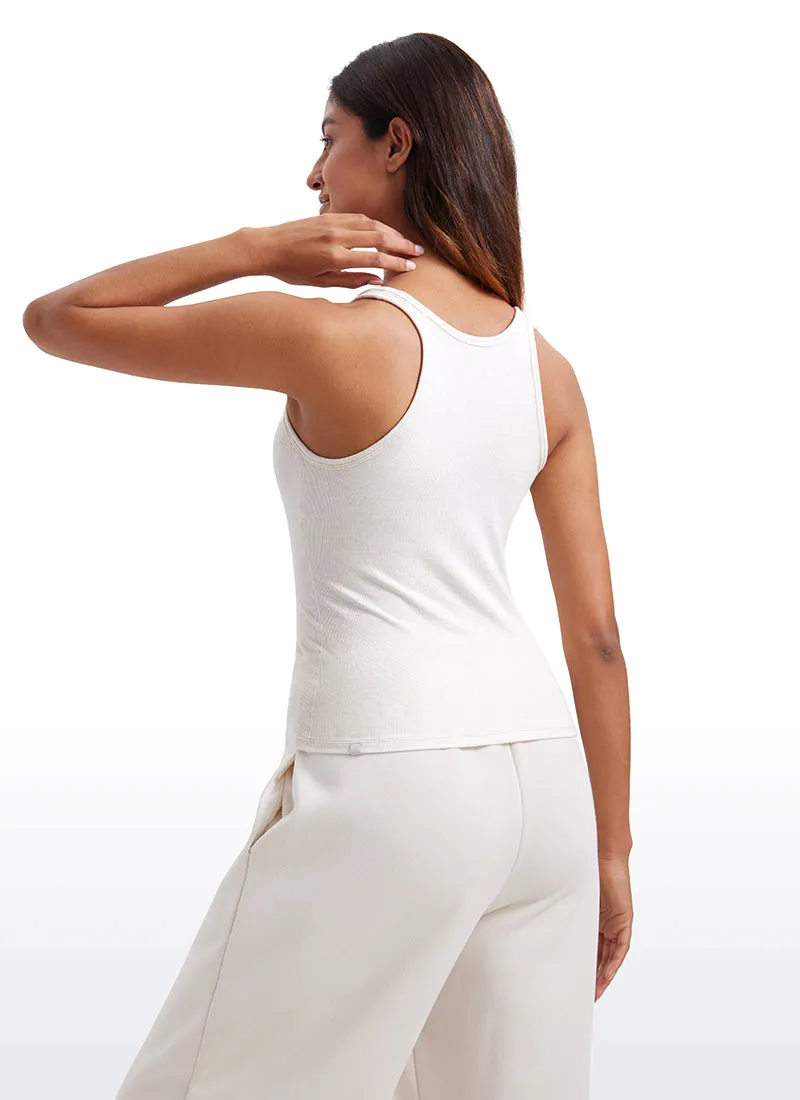 Ribbed Modal Waist Length Racerback Tanks