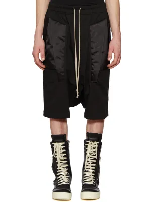 Rick Owens High Waist Dropped Crotch Drawstring Shorts
