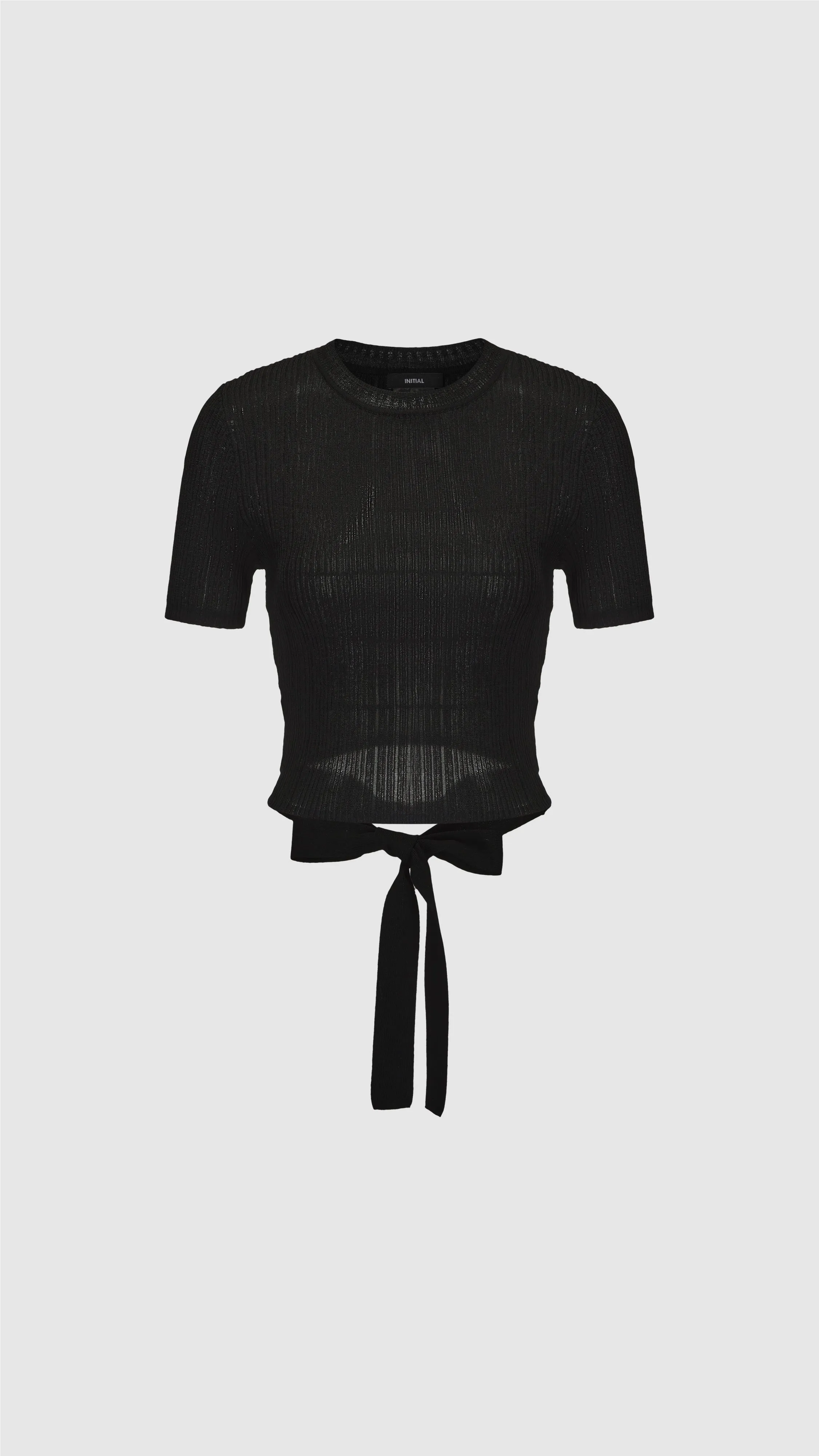 Short Sleeves Tie-Waist Sweater