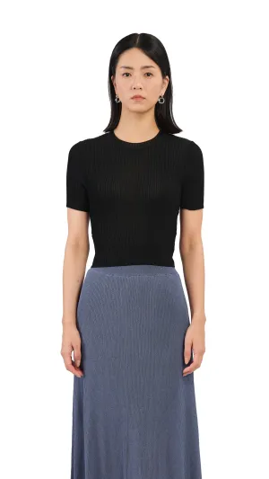 Short Sleeves Tie-Waist Sweater