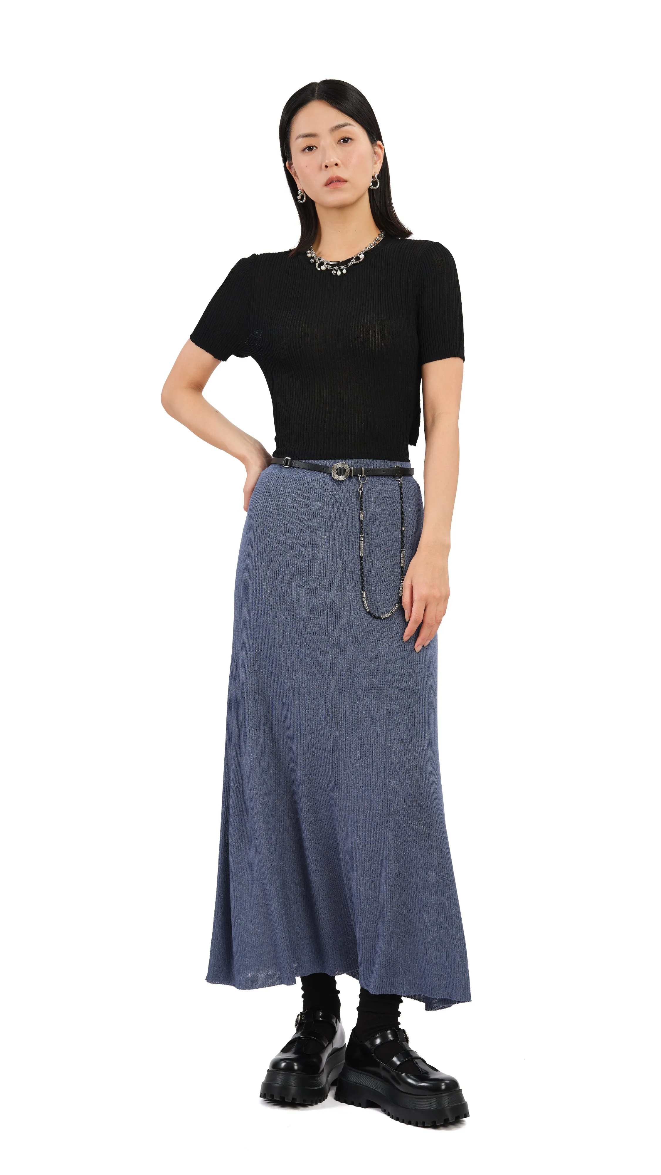 Short Sleeves Tie-Waist Sweater