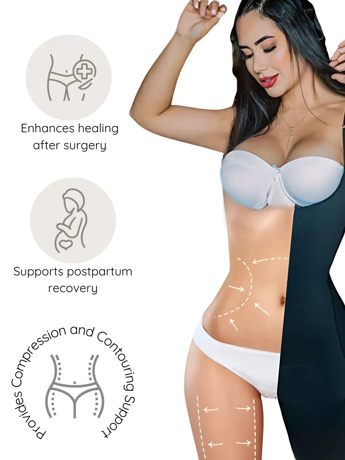 Siluet 1027 Braless Mid-Thigh Minimizer Bodysuit – Full Body Shaping & Everyday Comfort