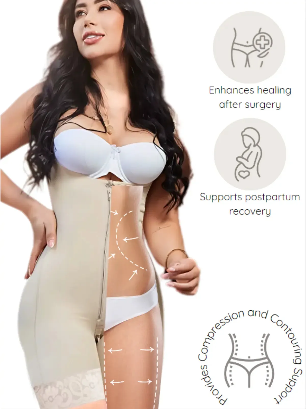 Siluet 1027 Braless Mid-Thigh Minimizer Bodysuit – Full Body Shaping & Everyday Comfort