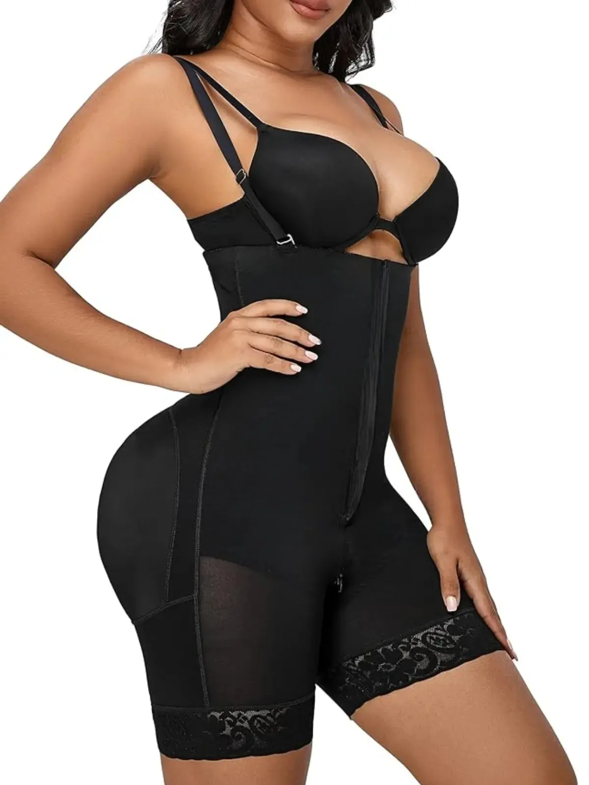 Siluet 1027 Braless Mid-Thigh Minimizer Bodysuit – Full Body Shaping & Everyday Comfort