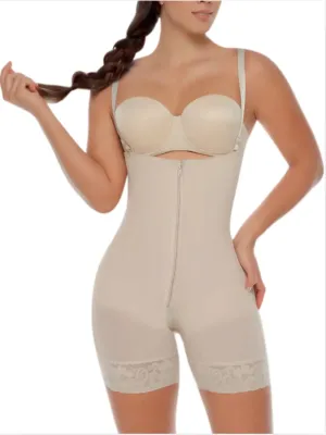 Siluet 1027 Braless Mid-Thigh Minimizer Bodysuit – Full Body Shaping & Everyday Comfort