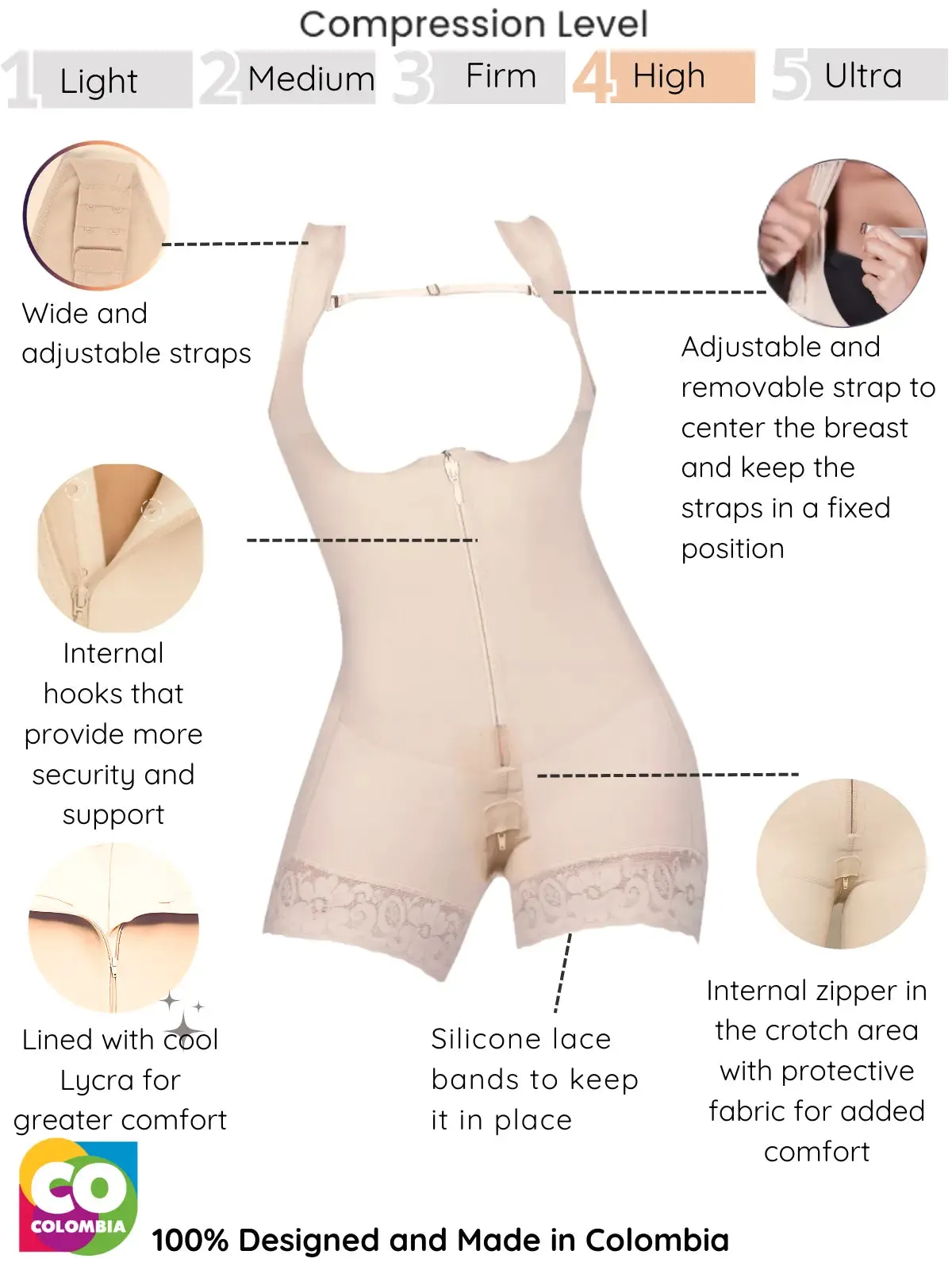 Siluet 1028 Bodysuit Slimming Shaper with Latex – Full Body Control & Everyday Comfort