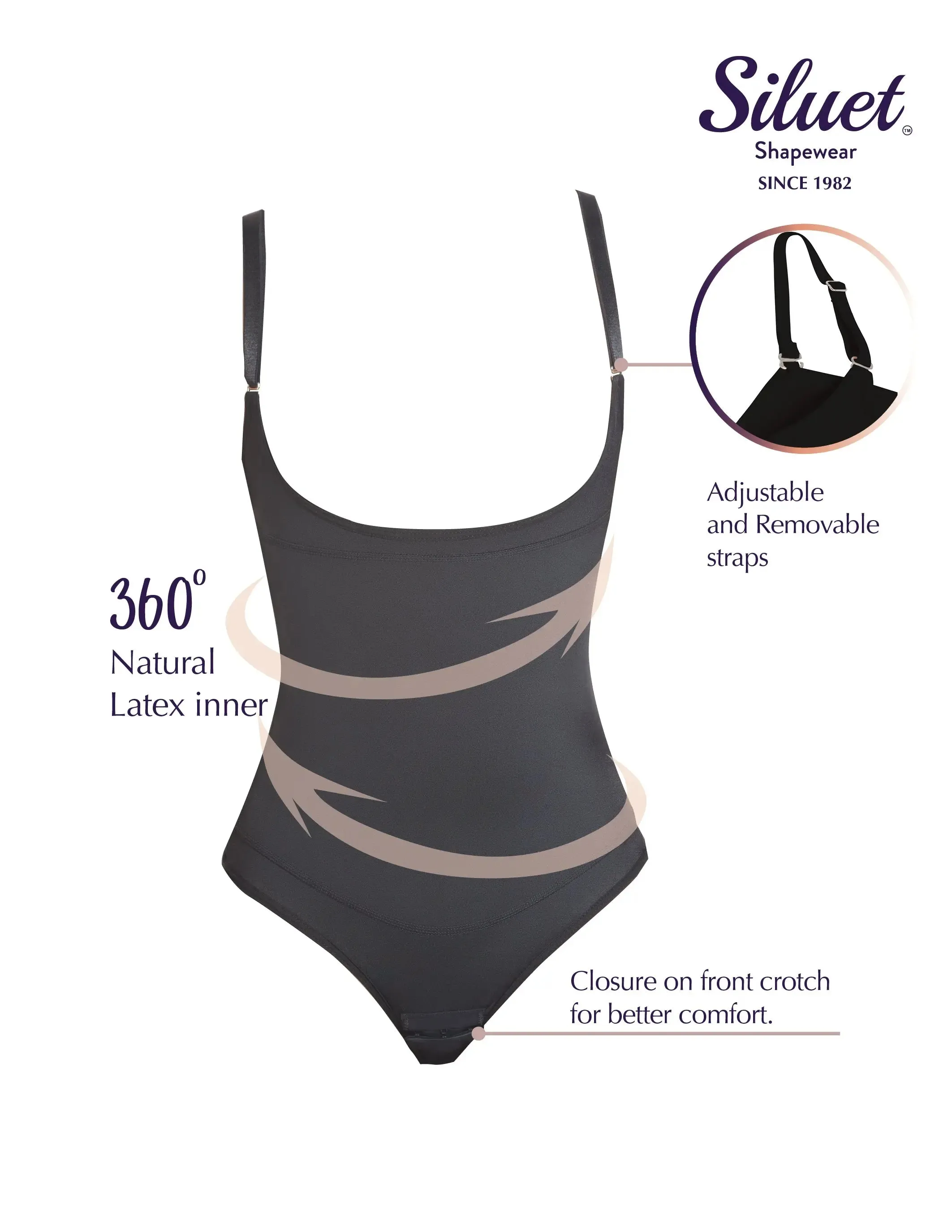 Siluet 1107P Thermal latex shaper panty style without zipper