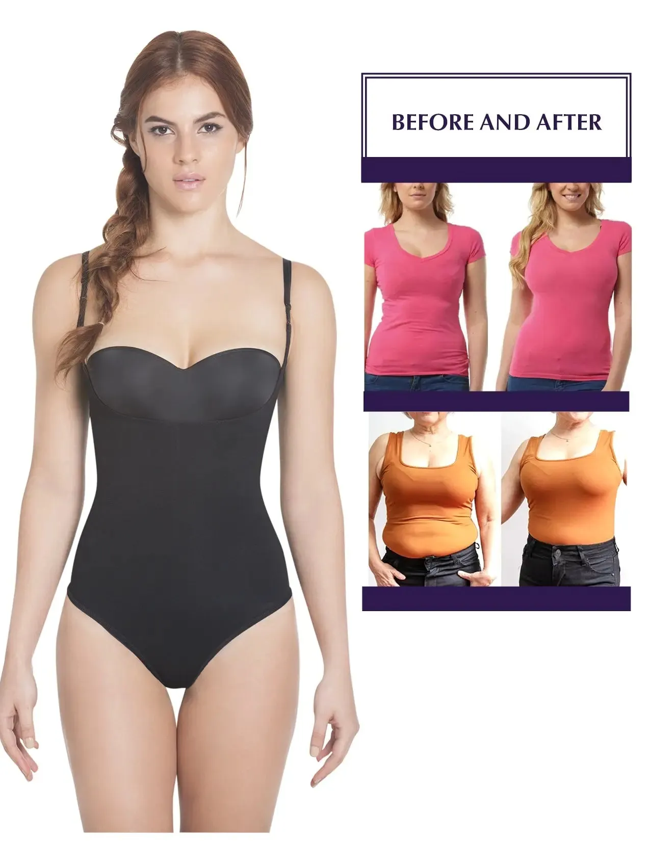 Siluet 932/933 Adjustable Shaping Body Suit with Crotch Closure