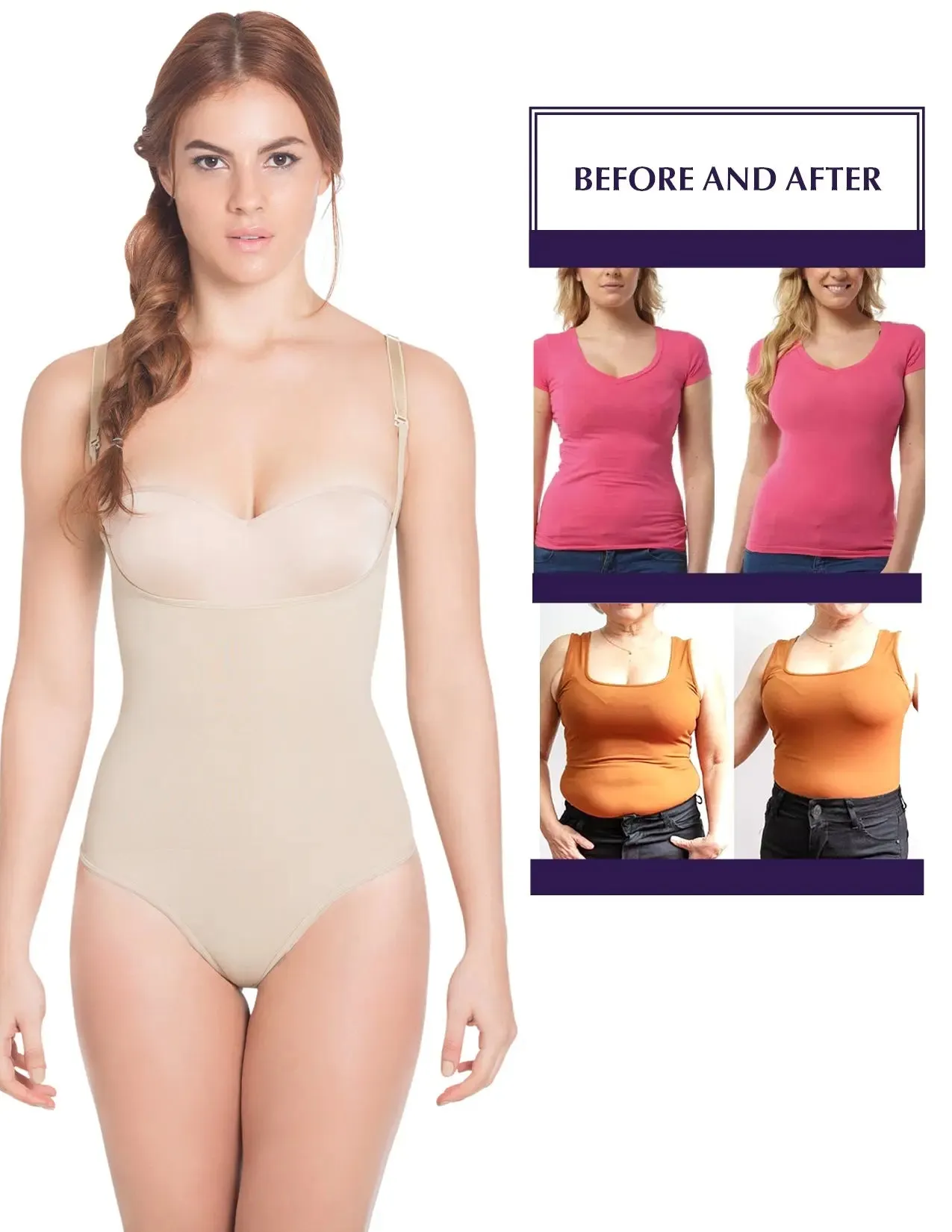 Siluet 932/933 Adjustable Shaping Body Suit with Crotch Closure