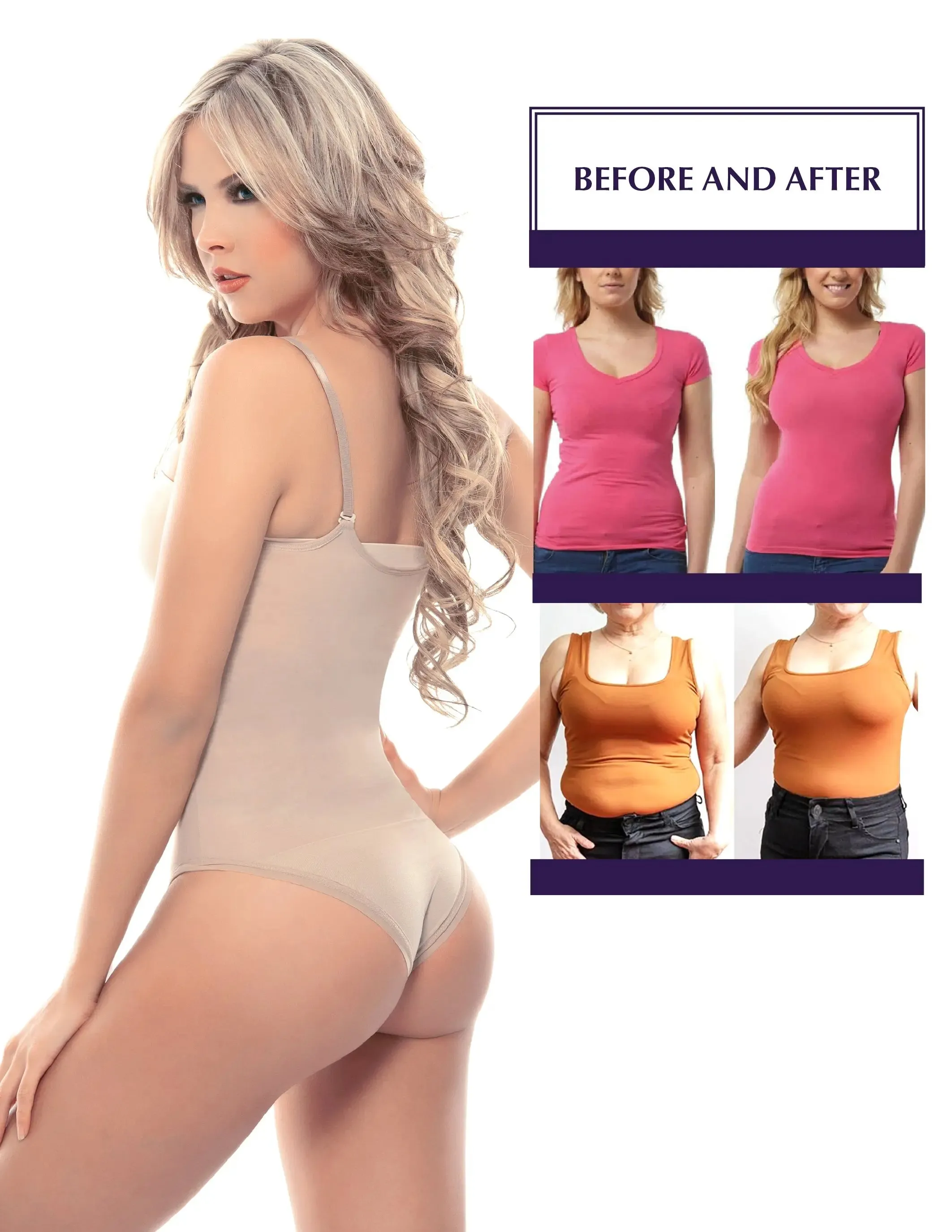 Siluet 932/933 Adjustable Shaping Body Suit with Crotch Closure