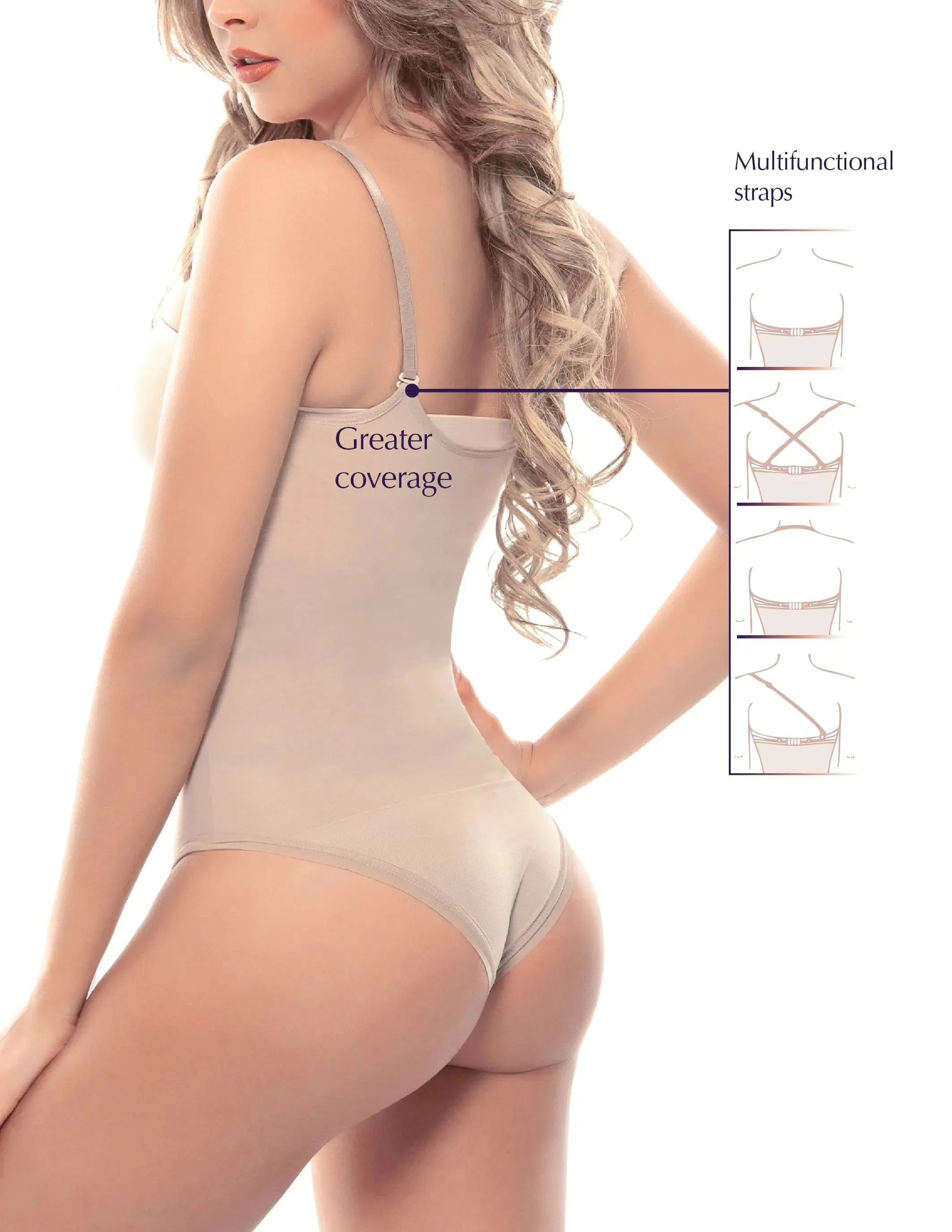 Siluet 932/933 Adjustable Shaping Body Suit with Crotch Closure