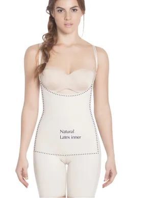 Siluet E6027 Slimming Braless Mid-Thigh Body Shaper with Latex