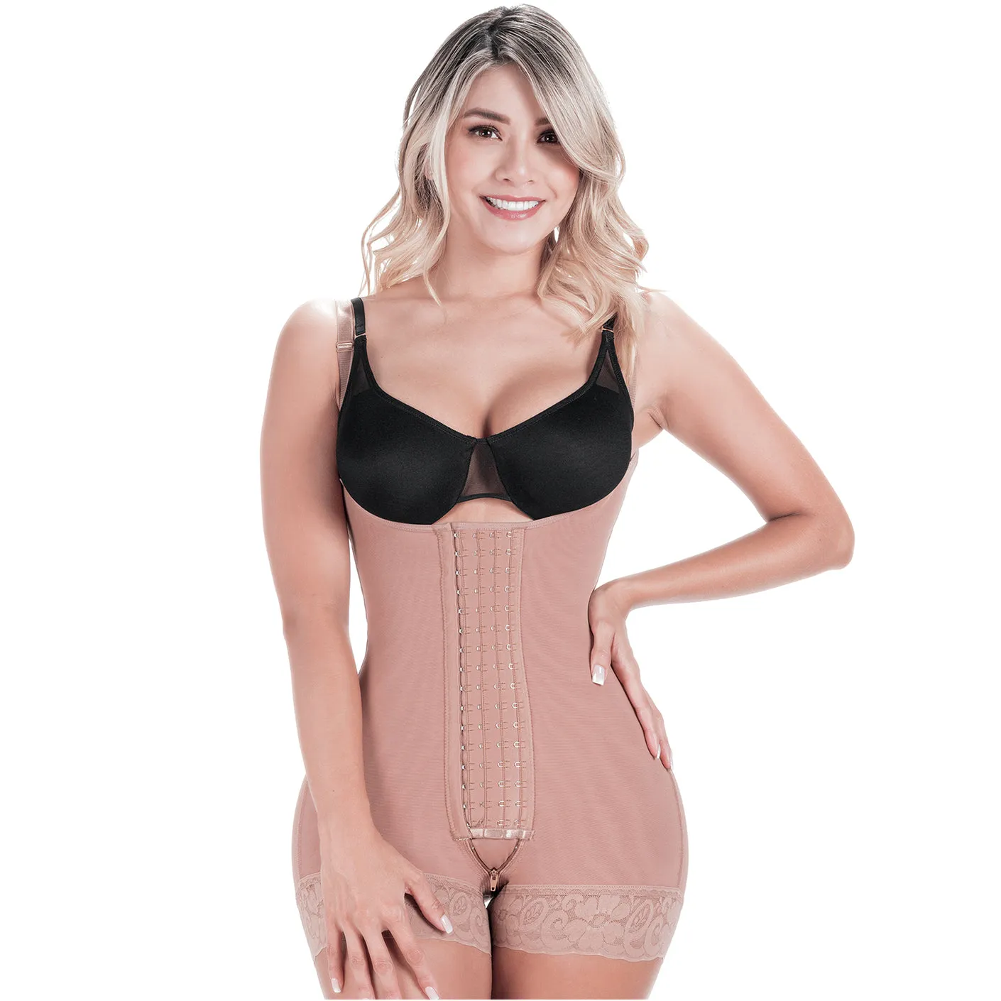 SONRYSE 068BF | Open Bust Short Shapewear Fajas Colombianas Postpartum & Post Surgery | Powernet