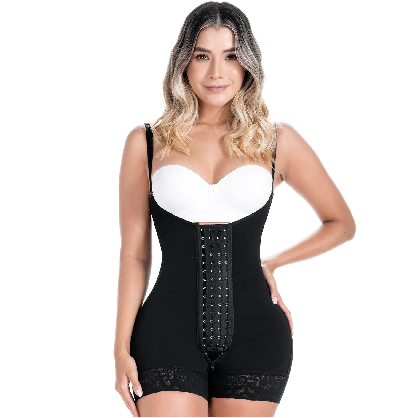 SONRYSE 068BF | Open Bust Short Shapewear Fajas Colombianas Postpartum & Post Surgery | Powernet