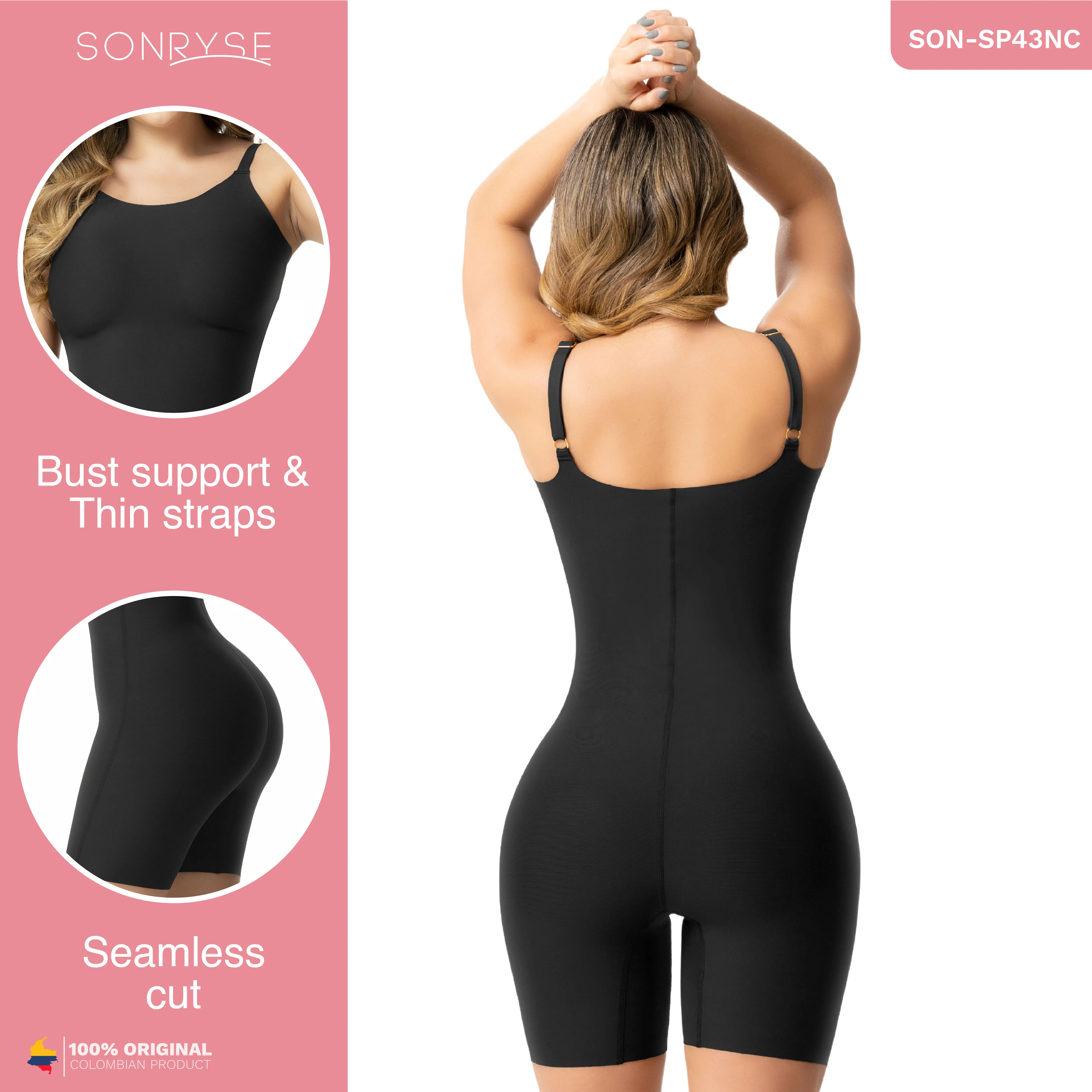Sonryse SP43NC Seamless Shapewear Buttlifter Tummy Control Jumpsuit