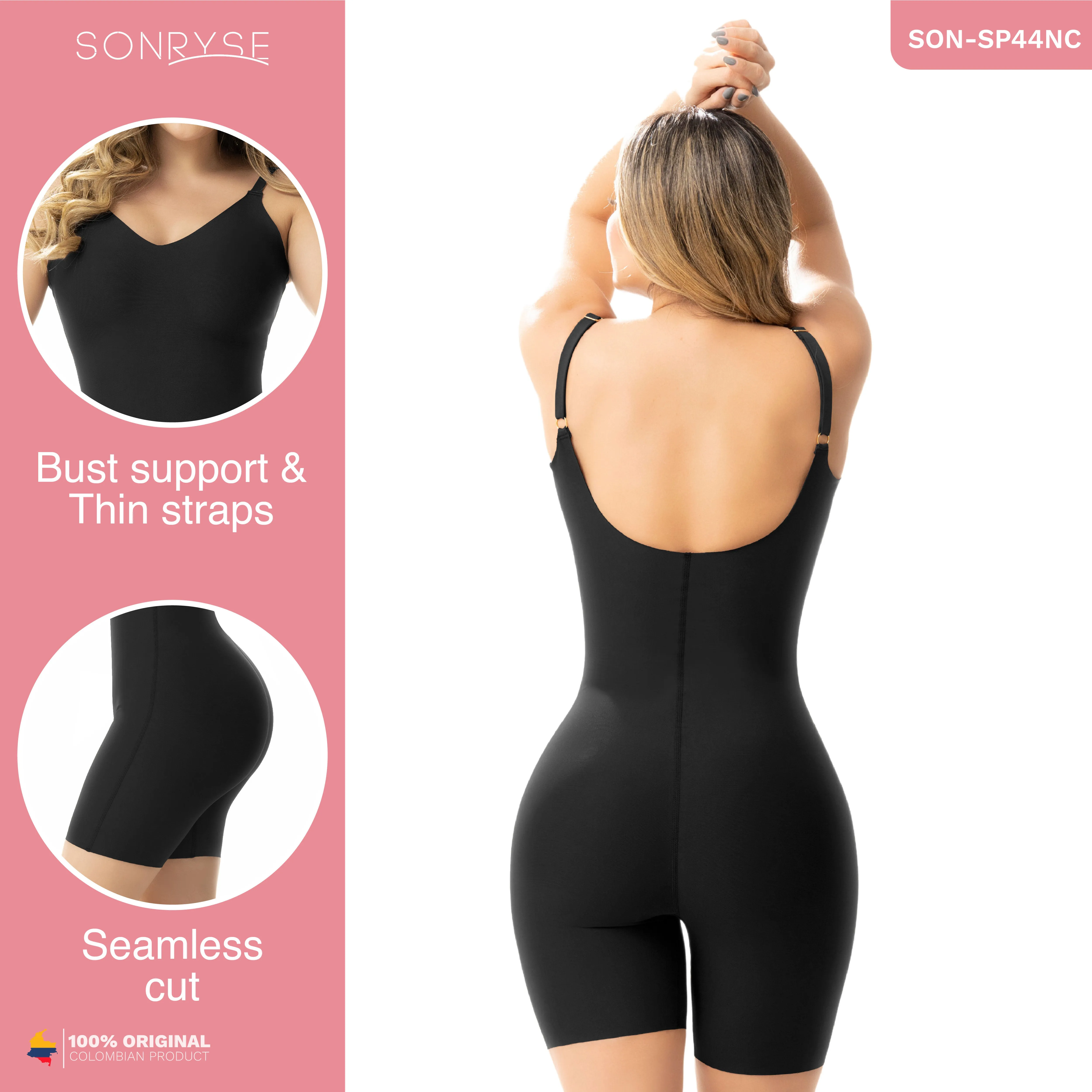 Sonryse SP44NC Butt Lifter Tummy Control Seamless Shapewear Jumpsuit