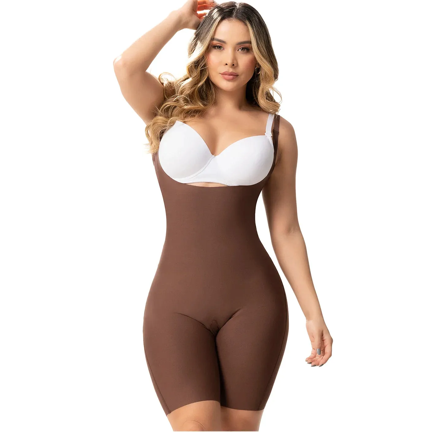 Sonryse SP46NC Soft Buttock Lift Shapewear Tummy Control Bodysuit Open Bust & Mid-thigh
