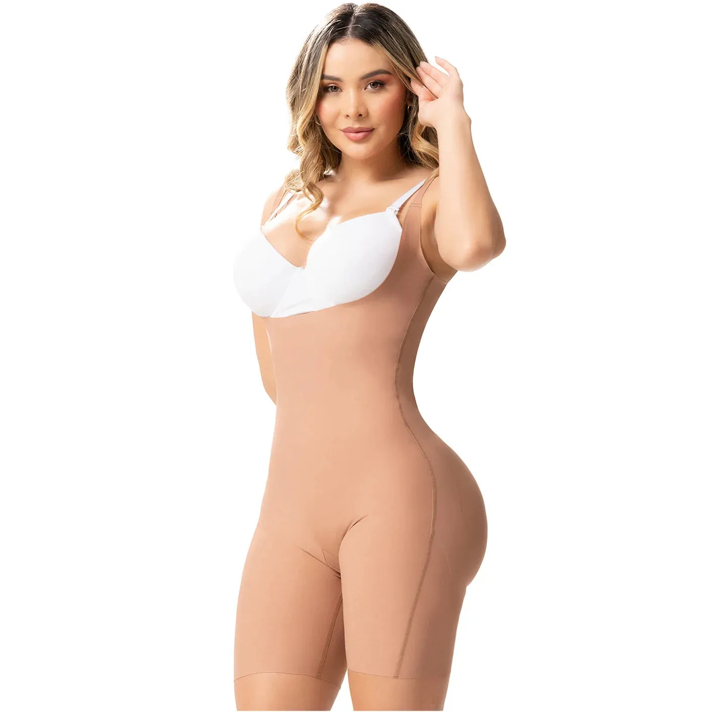 Sonryse SP46NC Soft Buttock Lift Shapewear Tummy Control Bodysuit Open Bust & Mid-thigh