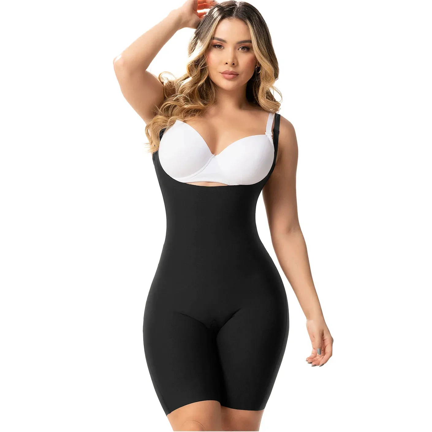 Sonryse SP46NC Soft Buttock Lift Shapewear Tummy Control Bodysuit Open Bust & Mid-thigh