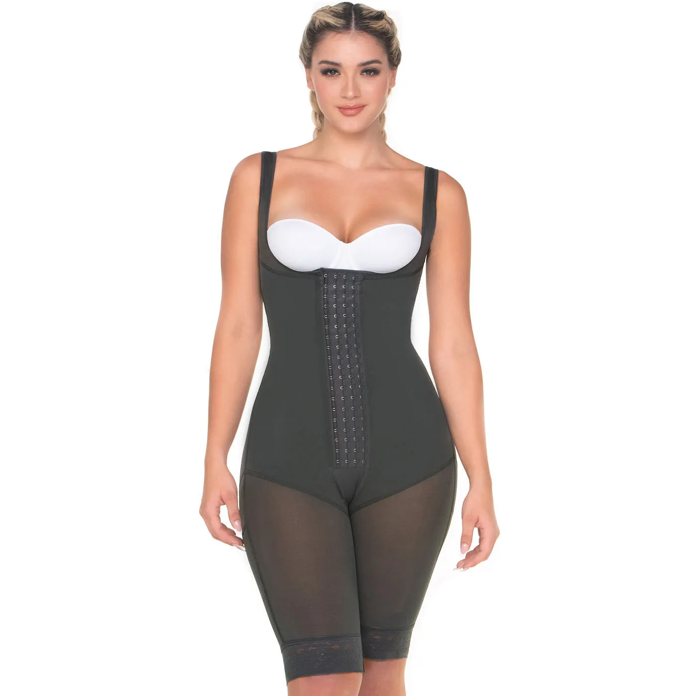 Thigh Liposuction Post-Surgery Faja with hook&eye compression levels, High back & Open bust MariaE FQ111