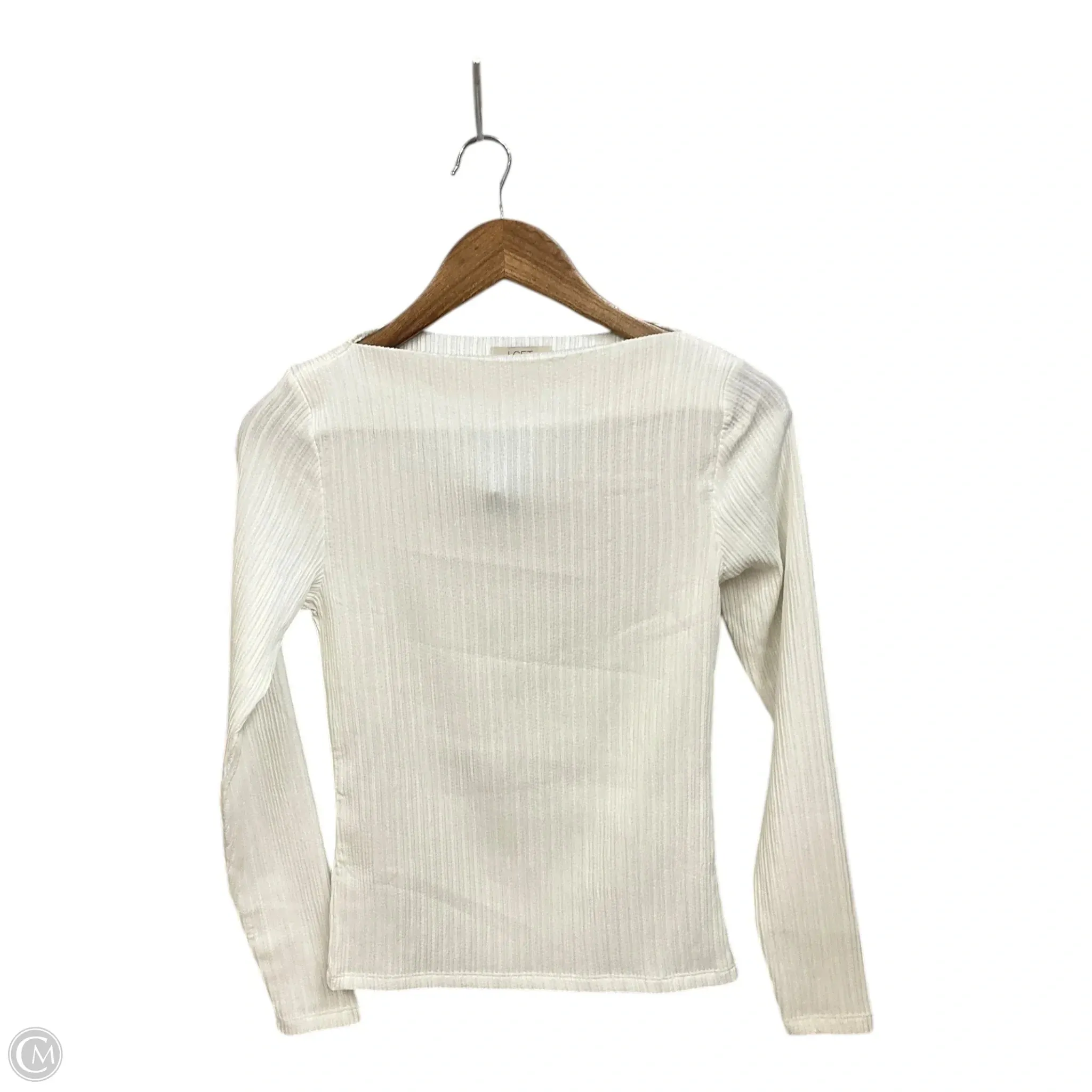 Top Long Sleeve By Loft In White, Size: Sp