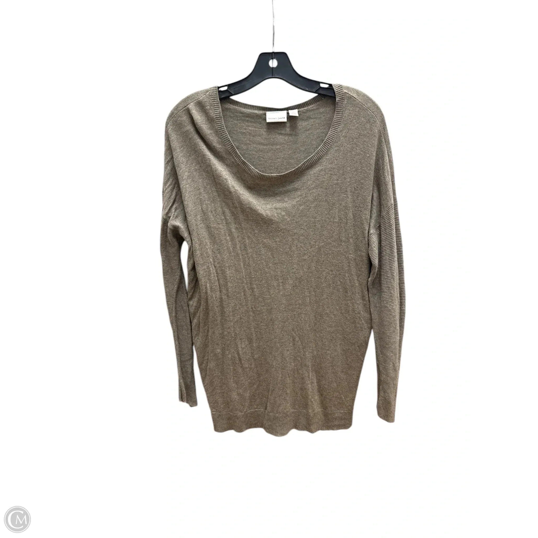 Top Long Sleeve By Tribal In Brown, Size: L