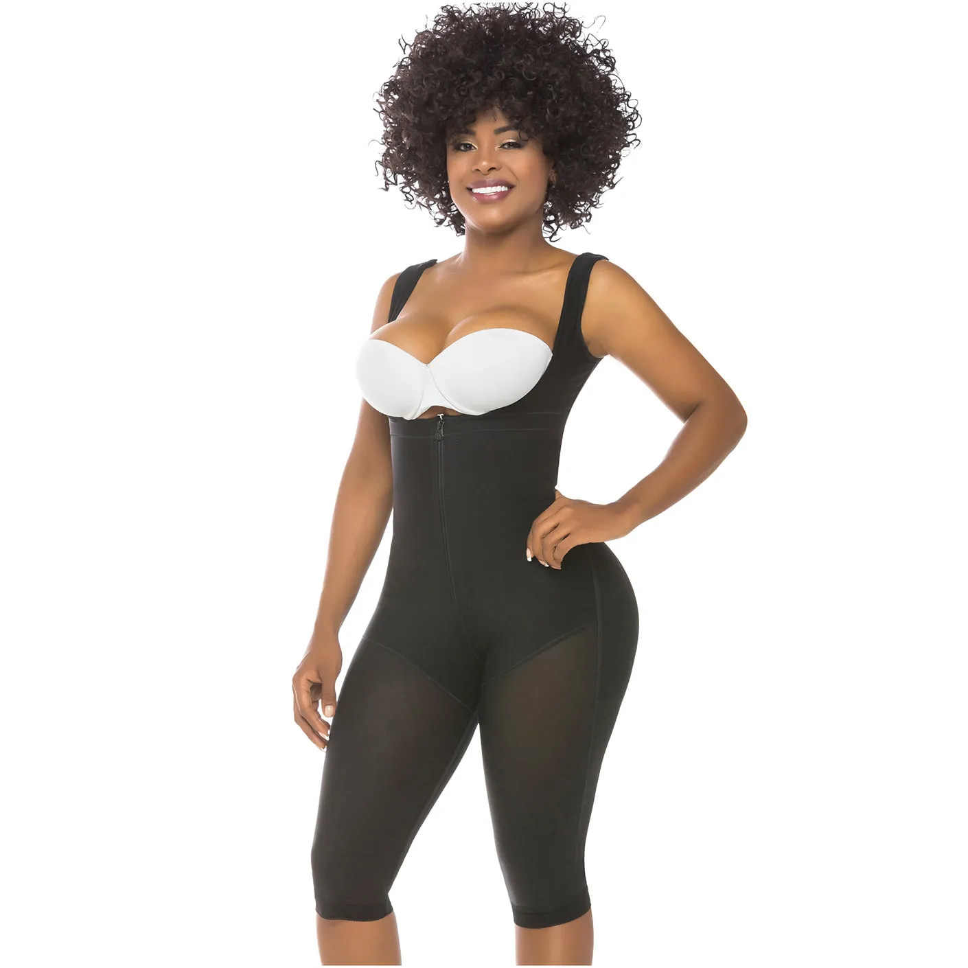 Tummy Tuck and Thigh Liposuction Post-Surgery Faja with Closure System, Bathroom-Friendly Crotch & High Compression Salome 0520