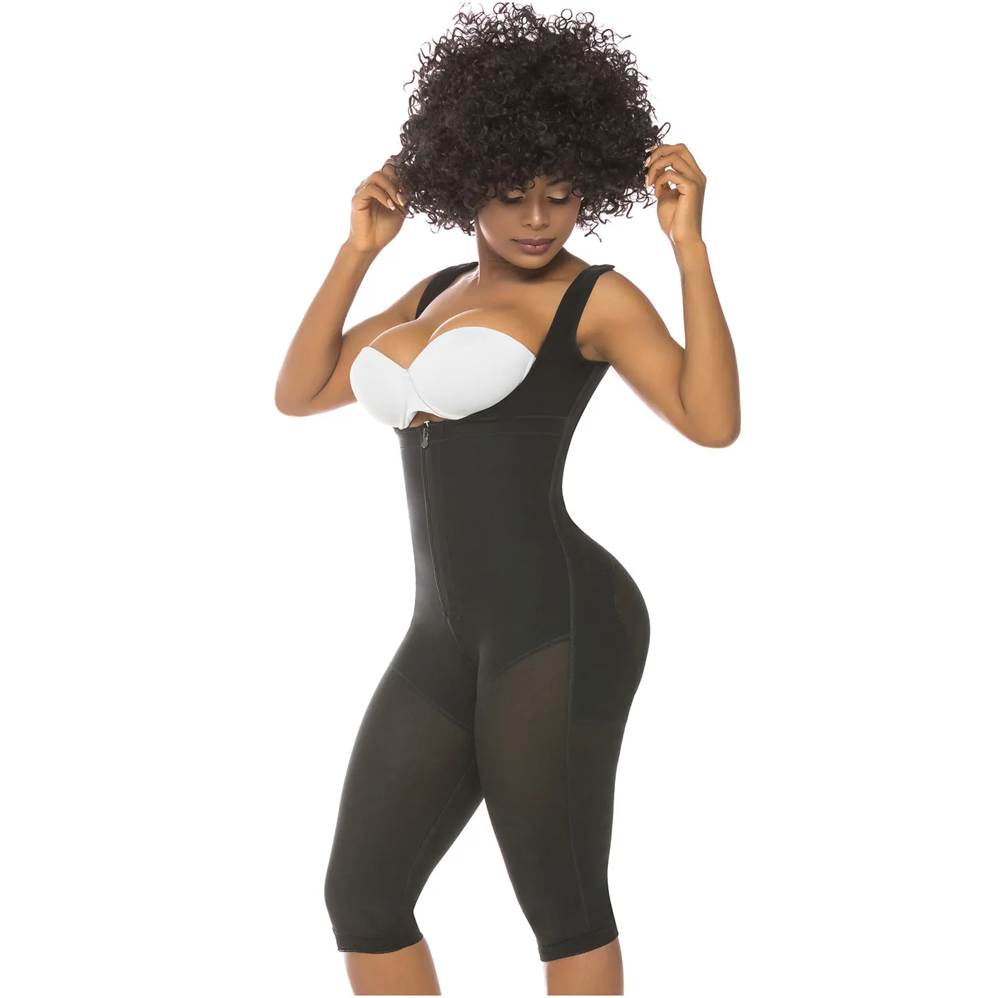 Tummy Tuck and Thigh Liposuction Post-Surgery Faja with Closure System, Bathroom-Friendly Crotch & High Compression Salome 0520