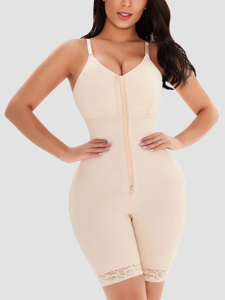 Women Zipper Open Tummy Control Body Shapewear