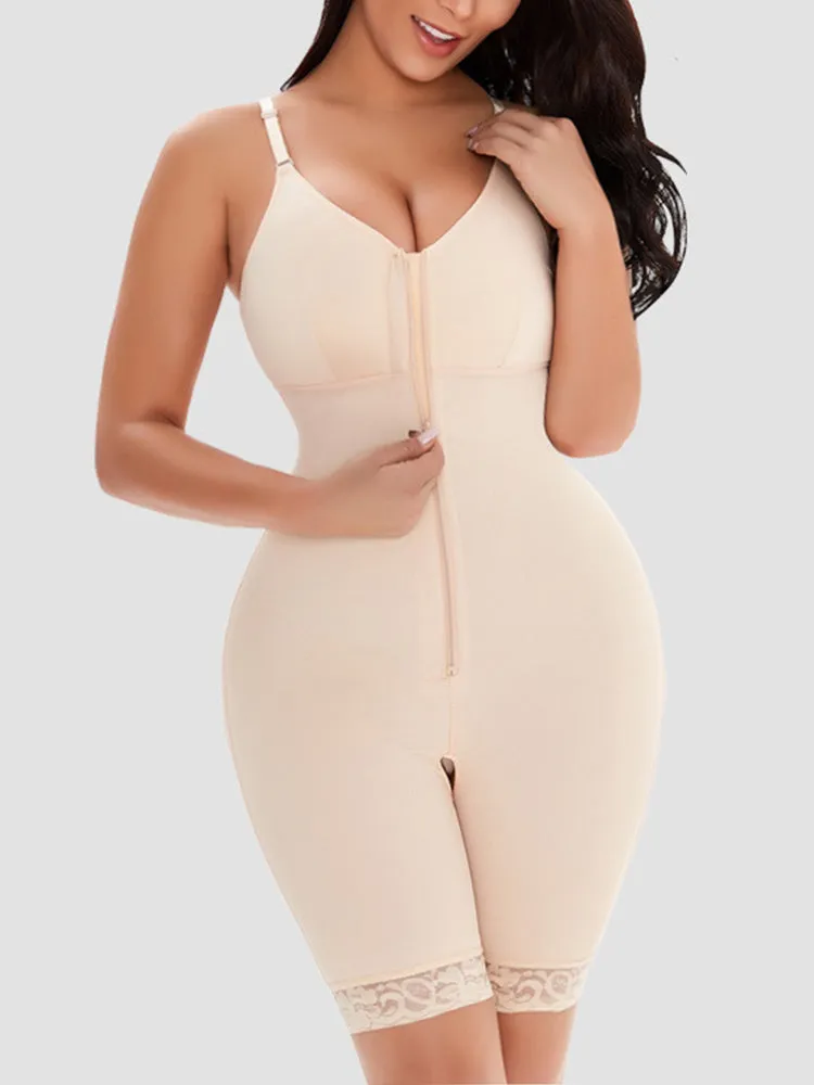 Women Zipper Open Tummy Control Body Shapewear
