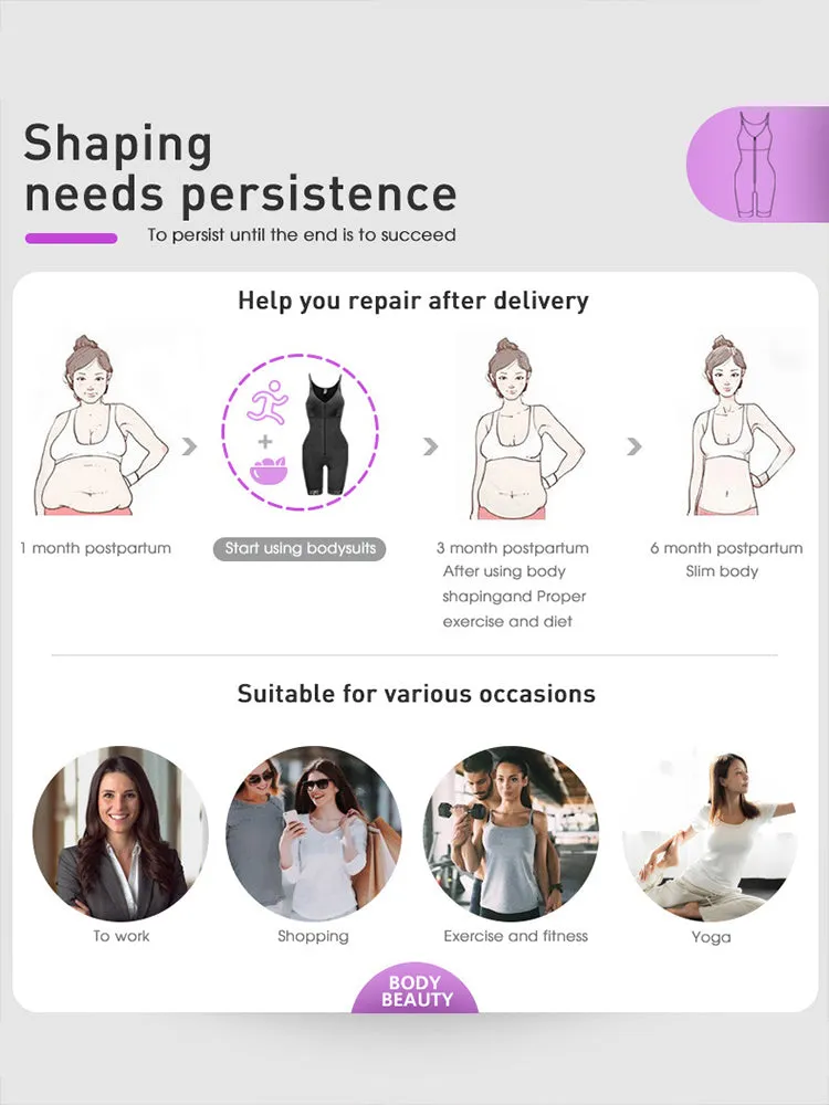 Women Zipper Open Tummy Control Body Shapewear