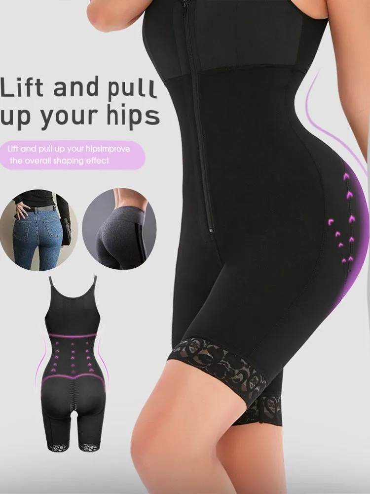 Women Zipper Open Tummy Control Body Shapewear