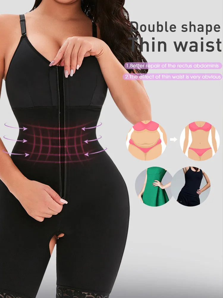 Women Zipper Open Tummy Control Body Shapewear