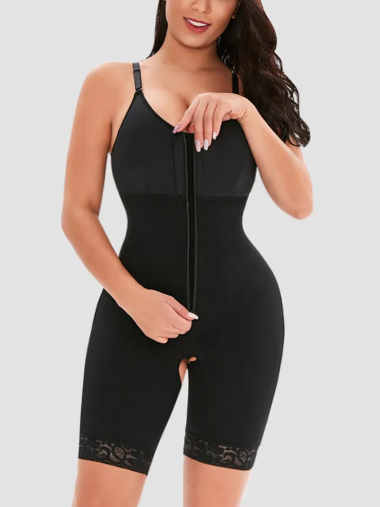 Women Zipper Open Tummy Control Body Shapewear
