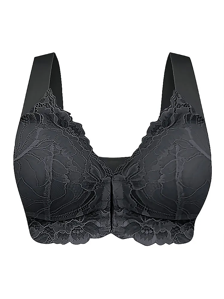 Women's Seamless Lace Front Close Wireless Bra