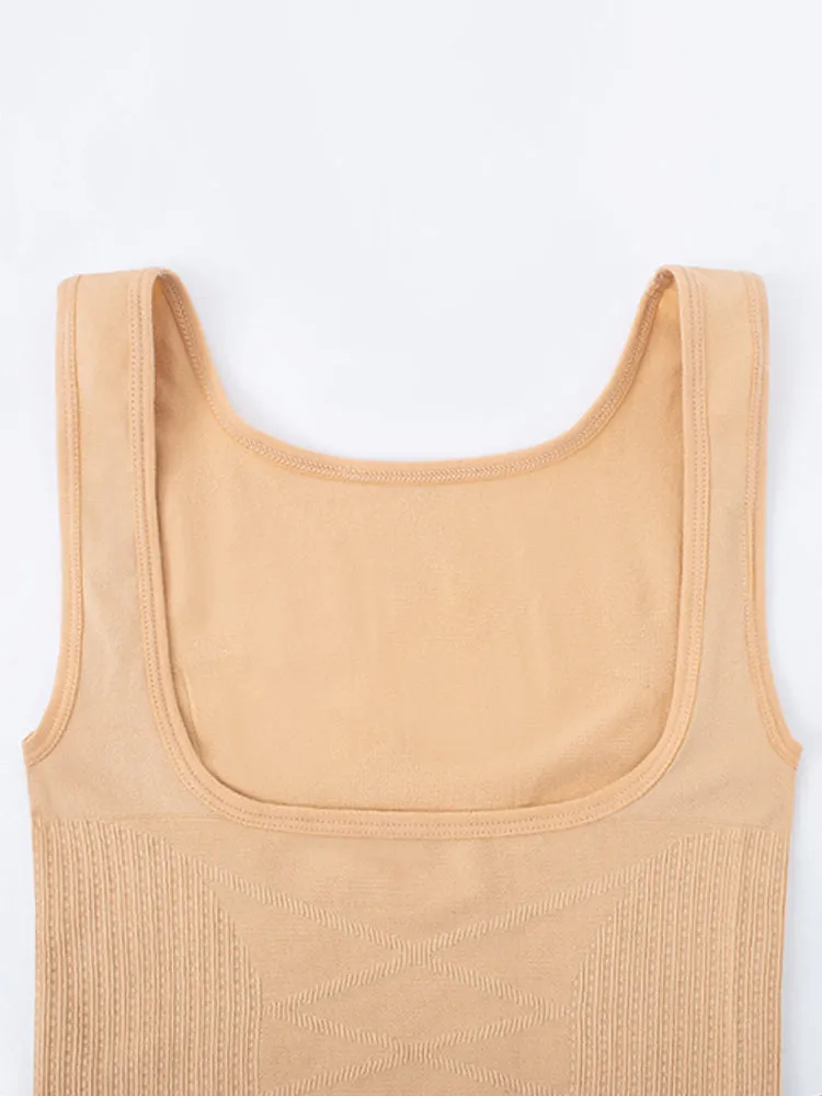 Womens Tummy Control Open Bust Body Shaper Tank Top Invisible Shapewear