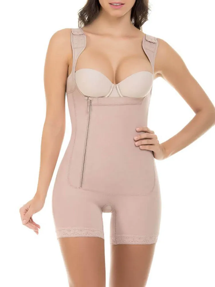 Wonmen's Side Zipper Open Hip Lift Tummy Control Shapewear