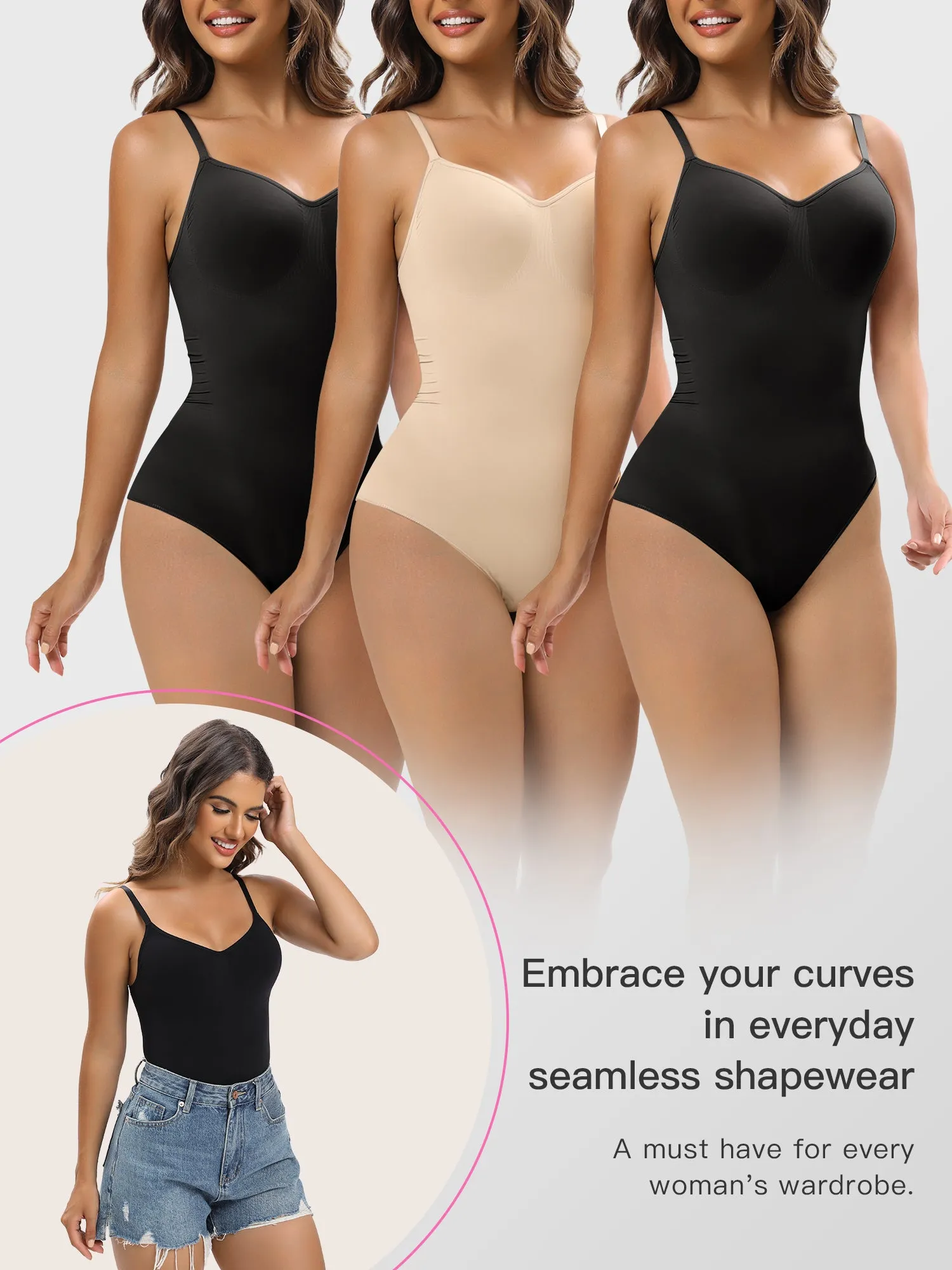 YIANNA Women Shapewear Tummy Control Bodysuit Seamless Sculpting Snatched Waist Body Suit Brief
