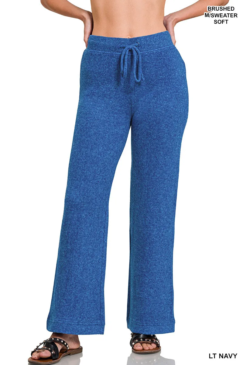 Zenana Fuzzy Hacci  Palazzo Sweat Pant HP-2479Y