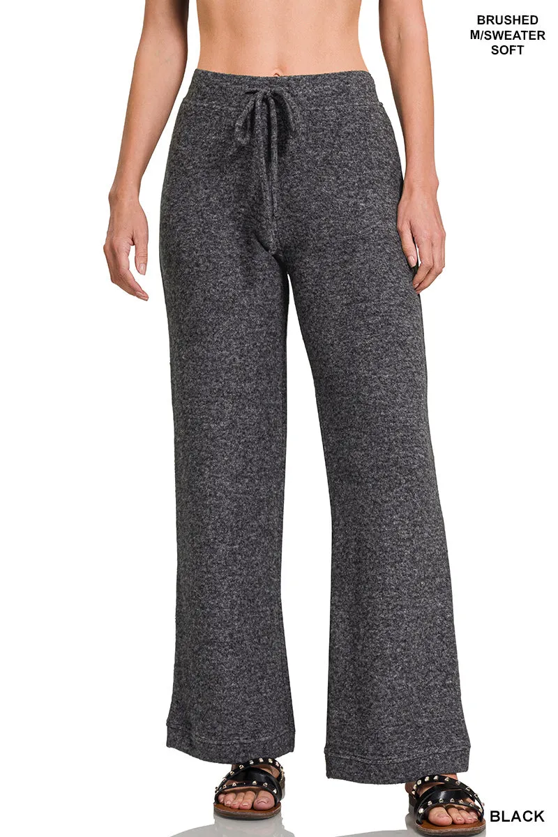 Zenana Fuzzy Hacci  Palazzo Sweat Pant HP-2479Y