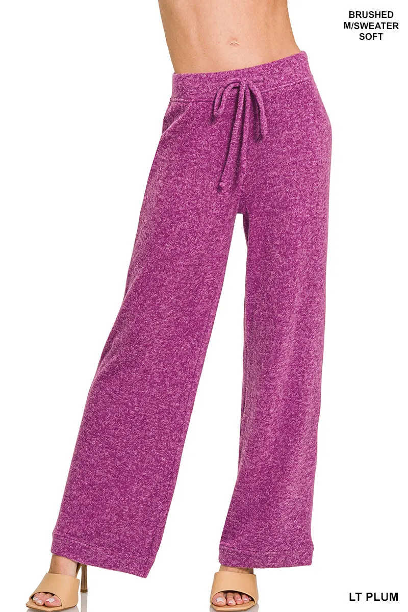 Zenana Fuzzy Hacci  Palazzo Sweat Pant HP-2479Y