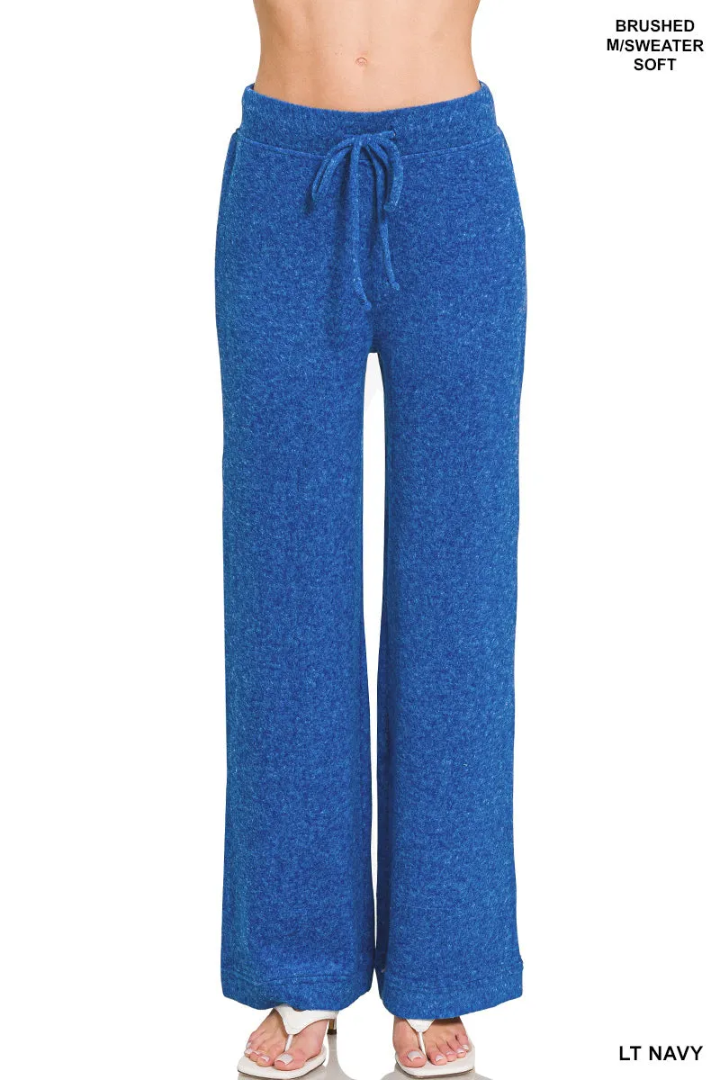 Zenana Fuzzy Hacci  Palazzo Sweat Pant HP-2479Y