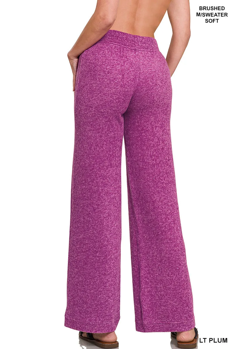 Zenana Fuzzy Hacci  Palazzo Sweat Pant HP-2479Y